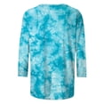 thumbnail image 5 of BLTIBY Womens 3/4 Sleeve Shirts Fall Spring Printed Round Neck Top Fashion Comfortable Loose Pullover Blouse Sky Blue S, 5 of 5