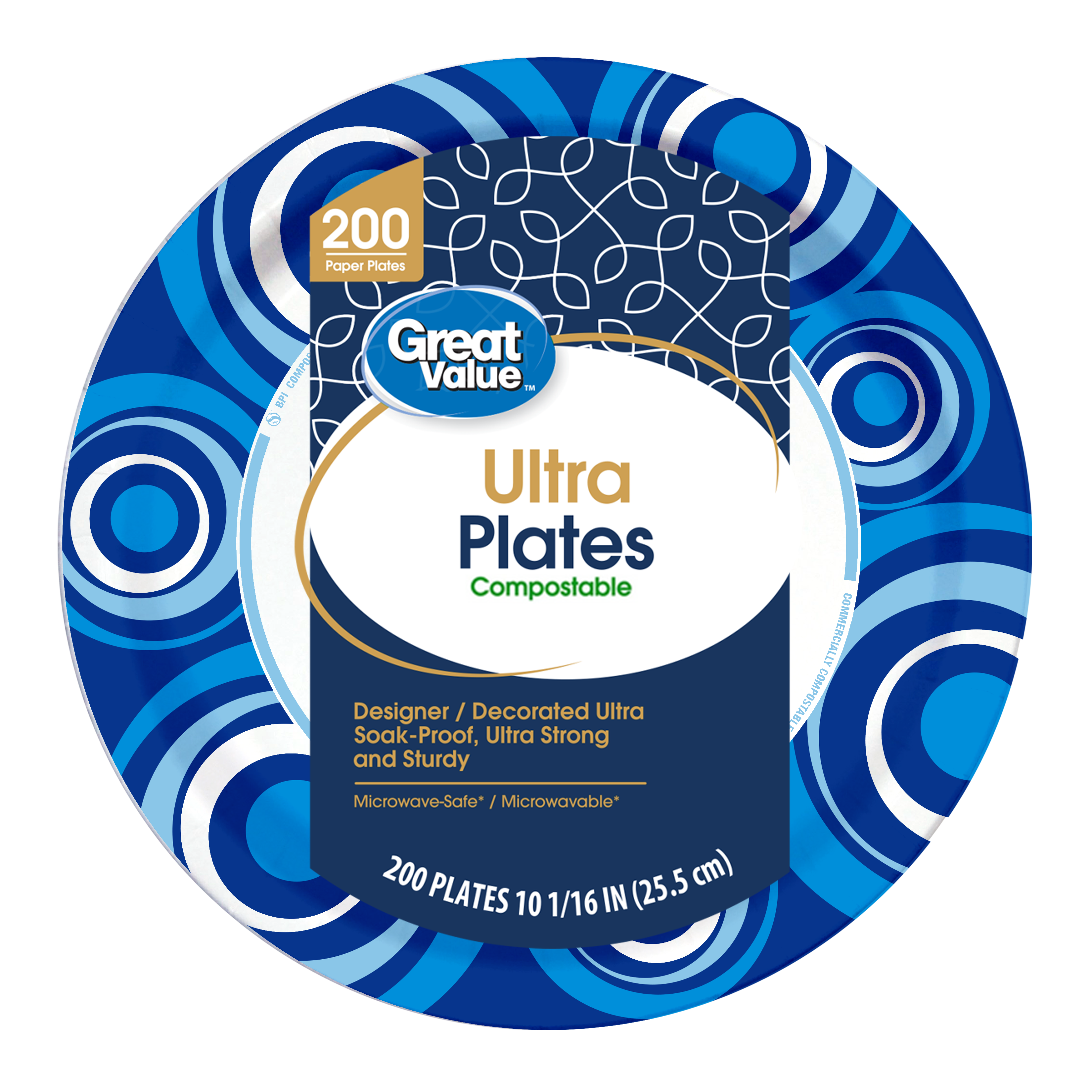 Great Value Ultra 10" Disposable Paper Plates, 200 Count photo 4