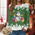 thumbnail image 4 of Towmus Ugly Christmas Sweatshirts for Women Light Up Shiny Snowman Print Long Sleeve Pullover Fall Xmas Crewneck Sweatshirts, 4 of 7