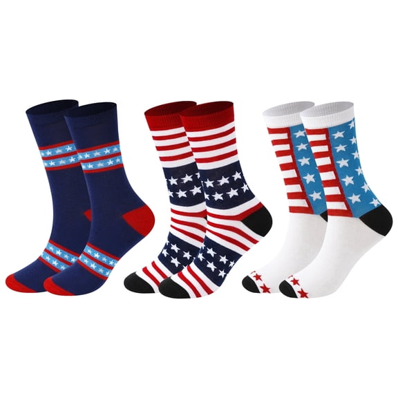 Wowstyle American Flag Socks Mens Dress Socks 6-12 Funny Crazy Novelty Business Wedding Crew Groomsman President Sock