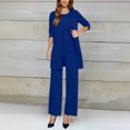 thumbnail image 2 of sususu Track Suits for Women Set,Sets for Women Elegant Women's Trousers Suit Set Formal Workwear Business Attire Comfortable and Pants Outfit for Career Women - Blue, 2 of 8