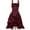 Wine, variant on IROINNID Women's Fashion Suspenders Corset Sleeveless Formal Dress A-Line Solid Color Dress