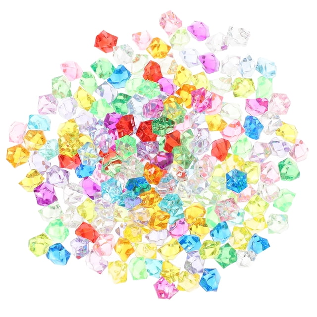 1 Pack Fake Crushed Ice Rocks Plastic Vase Fillers for Centerpieces Plastic Rocks Fake Plastic Gems Decor Mixed Color
