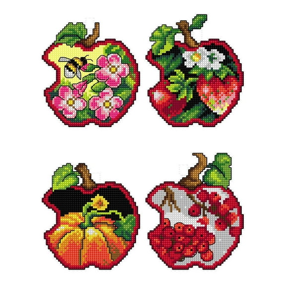 Apples - four seasons 168CS –°ounted cross stitch kit with plastic canvas