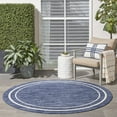 thumbnail image 3 of Nourison Essentials Indoor/Outdoor Navy/Ivory 8' x round Area Rug, (8 Round), 3 of 9