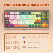 ATTACK SHARK RGB Backlit Bluetooth Gaming Keyboard, Orange & Gaming Gray