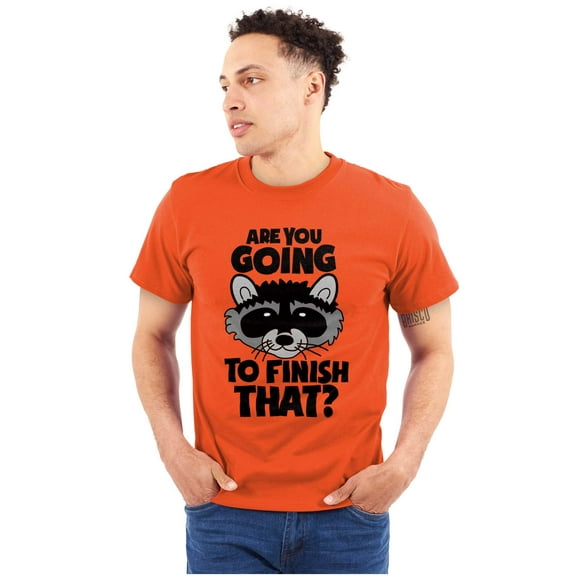 Cute Raccoon You Going to Finish That Plus Size Crewneck Graphic Tee Shirt Brisco Brands 2X