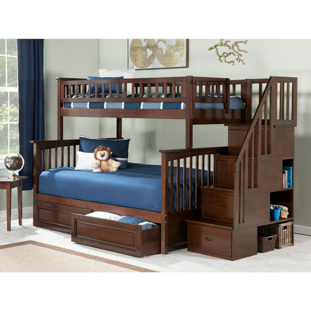 Columbia Staircase Bunk Bed Twin Over, Raised Bunk Beds