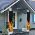 thumbnail image 3 of SEANATIVE Fire Print Front Porch Sign Outdoor Yard Door Bannes Set of 2 Hanging Flags for Home Decor Indoor Outdoor Decor Wall Front Door Garage Home Decor, 3 of 7