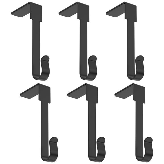 FKSZLL 6Pcs Christmas Stocking Holders for Mantle Nonslip Metal Fireplace Hooks Hanger Iron Mantle Hook for Fireplace Home Xmas Party Decor (Black)