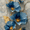 3D Blue Poppy Floral, variant on UXIEQU Antique World Map Canvas Wall Art Print 15.75x11.81 Inches