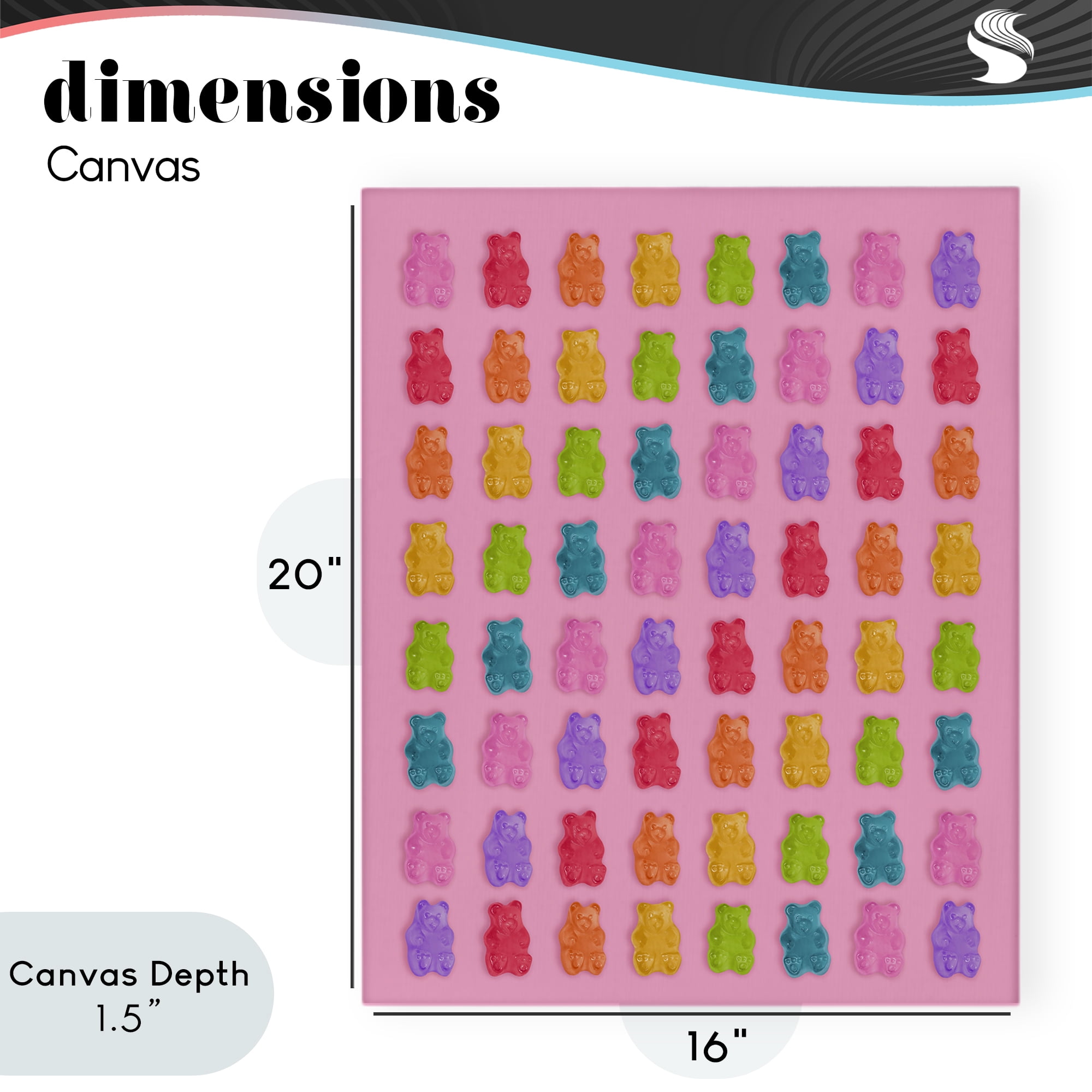 Stupell Industries Rainbow Gummy Bear Candies Canvas Wall Art, design by LISH Creative