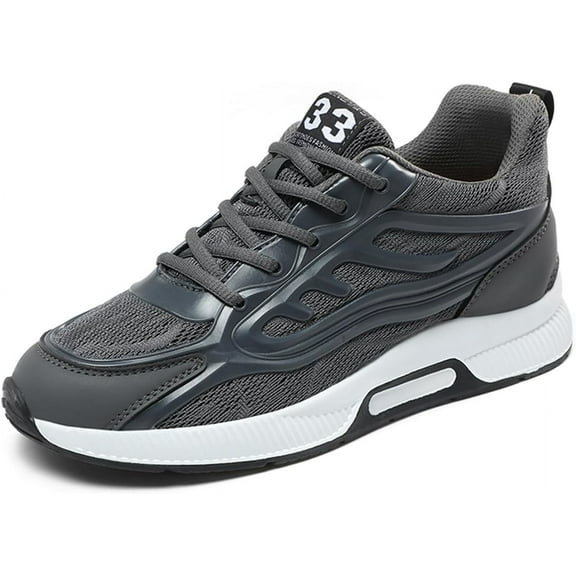 Mens Elevator Sneakers 2.36 Inch Invisible Height Increasing Taller Lifting Shoes Lace up Elevator Shoes Hidden Heel Trainers Fashion Sneakers