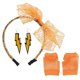 thumbnail image 4 of 80's Lace Headband Neon Earrings Fingerless Fishnet Gloves for 80's Party(Orange), 4 of 4