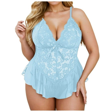 Women s Nightgown Babydoll Dress For Women Sexy Blue Dress For Women Lace Nightgown Sexy Lingerie For Women Naughty Outfits