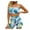 Blue, variant on Puntoco Plus size Womens swimsuits clearance Tropical Plant Print Split Swimsuit Pattern Beach Bikini Set Blue