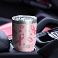 thumbnail image 4 of 30oz Pink Breast Cancer and Pioneer Flower Love Tumblers Stainless Steel Tumbler with Lid and Straw,Vacuum Insulated Double Wall Travel Tumbler Cups Mug with Cleaning Brush for Coffee,Tea, 4 of 7