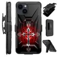 thumbnail image 1 of Compatible with iPhone 14 Plus 6.7" Hybrid Luxguard Holster Phone Case Cover (Red Gothic Cross), 1 of 2
