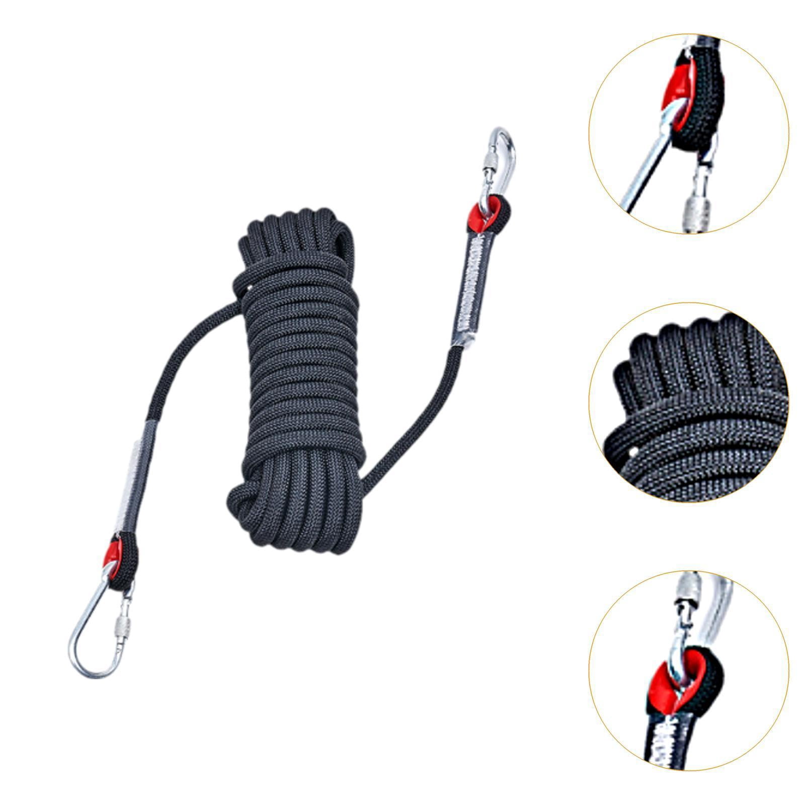GARENDE Climbing Rope, Parachute Rope, Outdoor Accessory Wear Resistant Compact with Buckle Static Rock Climbing Rope Rappelling Rope 20 M