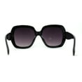 thumbnail image 2 of Minimalistic Thick Plastic Large Round Mod Sunglasses Black Smoke, 2 of 4