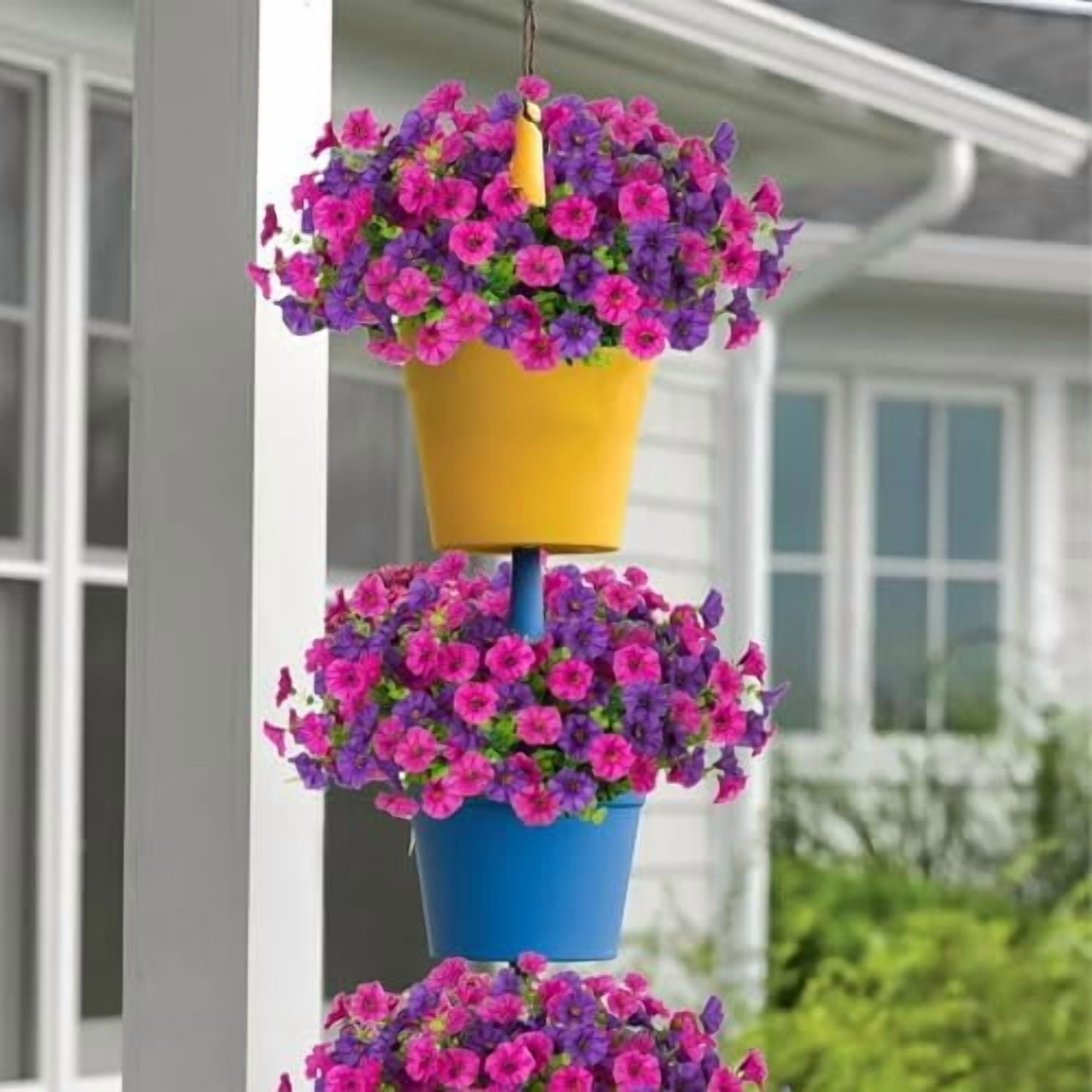 Jointown 12 Bundles Morning Glory Artificial Flowers for Outdoor Decoration UV Resistant Fake Plastic Plants Artificial Greenery for Indoor Outdoor Garden Patio Window Box Home Decor Spring Summer