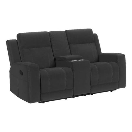 Brentwood Upholstered Reclining Loveseat Dark Charcoal