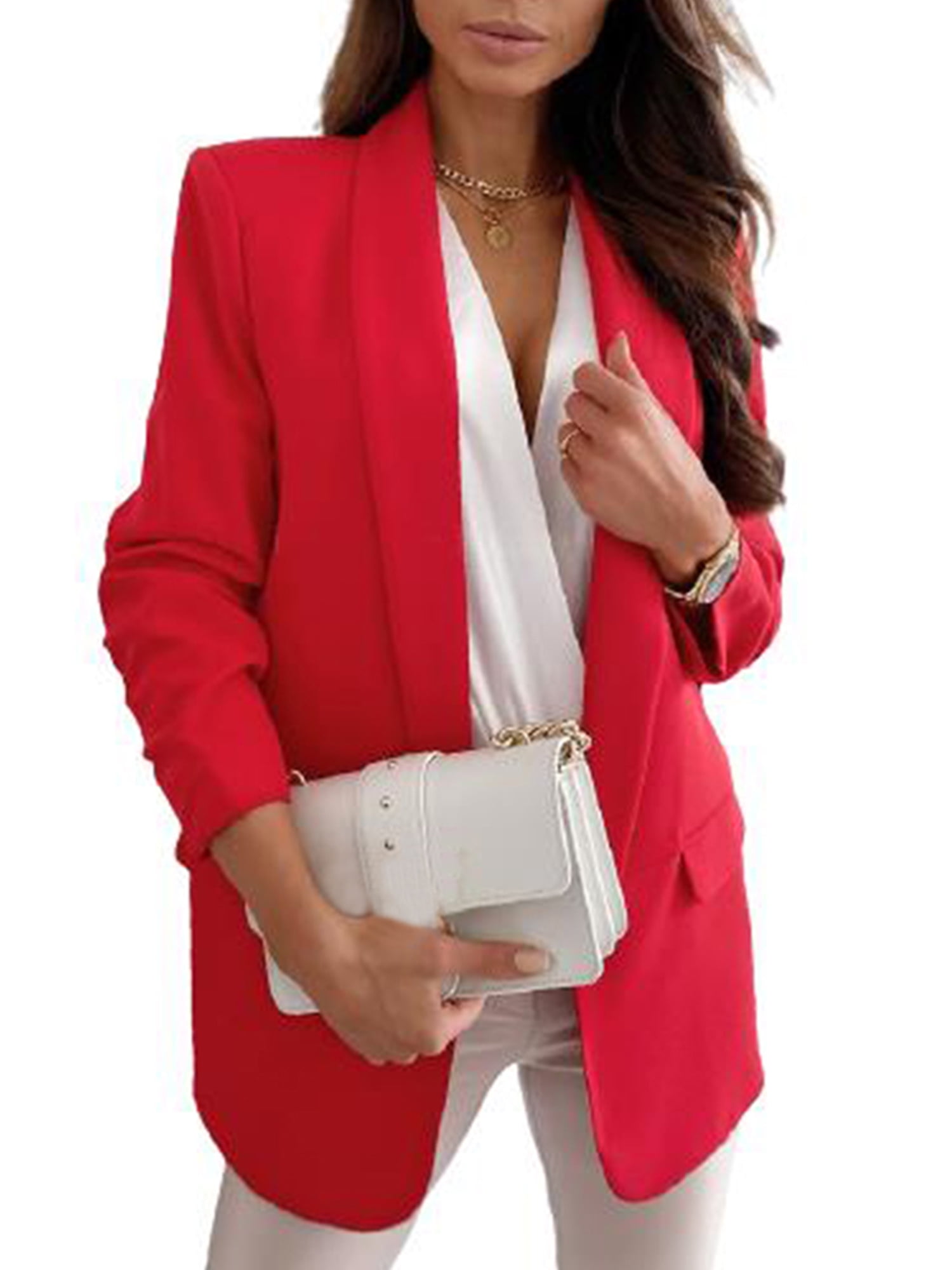 red boyfriend coat