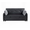 thumbnail image 2 of Modern Black PU Leather 69"W Convertible Sleeper Sofa with USB & Power, 2 of 8