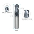 thumbnail image 2 of Uxcell Ball Nose End Mill 5/16" Radius 5/8" Shank Solid Carbide AlTiN Coated Upcut Spiral 2 Flutes, 2 of 6