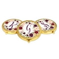 thumbnail image 4 of Koyal Wholesale Gold Compact Mirror Bridesmaid's Wedding Gift, Marsala Burgundy Maroon Flowers , Monogram Letter G, 1-Pk, 4 of 5