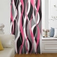 thumbnail image 6 of Pink Stripe Sheer Curtains 96 Inches Long, Gradient Grey Moire Geometric Modern Abstract Light Filering Curtains, Privacy Drapes Simi Floor to Veiling Curtain for Living Room Bedroom Window Treatment, 6 of 9
