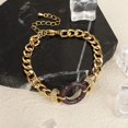 thumbnail image 2 of Giorgio Bergamo Gold Plated Trendy Cuban, Curb Link Micro Pave Infinity Loop Bracelet, Purple, 2 of 5
