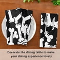 thumbnail image 3 of Coolnut Set of 6 Dog Bone Doodle Napkins Cloth Napkins 20"x20", Washable Polyester Dinner Napkins for Parties, Wedding, Restaurant, 3 of 6