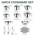 thumbnail image 2 of Bestdin 24-Piece Triple Ply Stainless Steel Cookware Set – Induction Ready, Mirror Polished, Dishwasher Safe, Premium Non-Toxic Kitchen Set for Family Cooking, 2 of 7