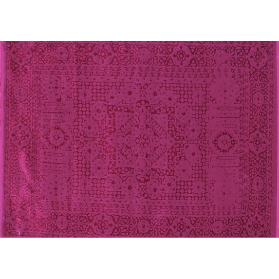 Ahgly Company Indoor Rectangle Abstract Purple Contemporary Area Rugs, 7' x 9'