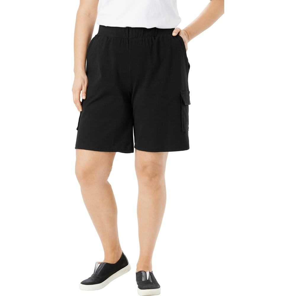 Woman Within Woman Within Women's Plus Size PullOn Knit Cargo Short