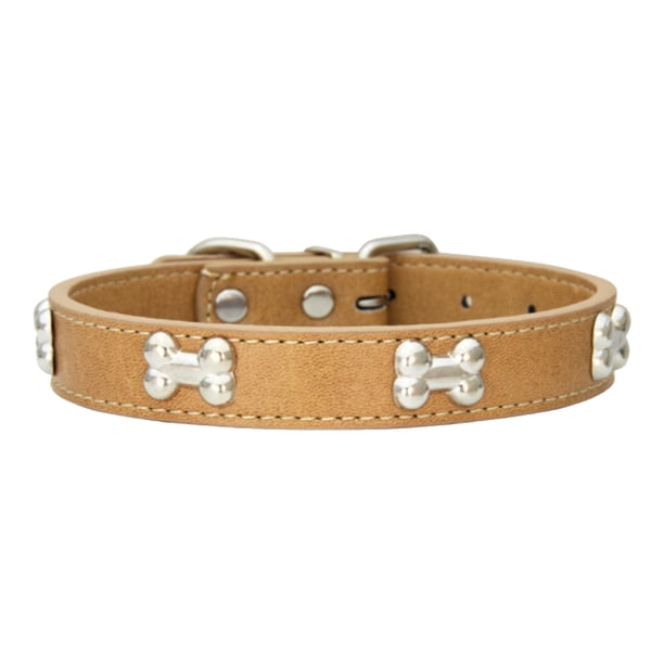 Billuyoard Collar de perro elegante para perros pequeños y medianos, hebillas ajustables, ropa cómoda, collares de tamaño ajustable Suministros para perros Caqui 1.5*30cm