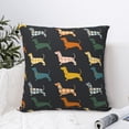 thumbnail image 4 of Pofeuu Plaid Dachshund Print Double-sided plush pillowcase Square Throw Pillow Covers Pillows Cover for Living Room Bedroom Sofa Couch Cushion Cover（No pillow core）-18"x18", 4 of 7