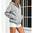 thumbnail image 7 of Hoodies Sweatshirt for Women Button Collar Drawstring Long Sleeve Pullover Casual Winter Hooded Tops With Pocket Fall Outfits, 7 of 7