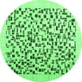 thumbnail image 1 of Ahgly Company Indoor Round Solid Emerald Green Modern Area Rugs, 6' Round, 1 of 4