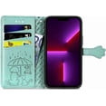 thumbnail image 5 of for iPhone 13 Pro Max (6.7 Inch) Cartoon Cute Wallet Case,Cat Dog Style Flip Phone Cover with ID Card Holder PU Leather Cases for iPhone 13 Pro Max MG Green, 5 of 14