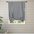 thumbnail image 5 of 2 Pcs Tie Up Shade Buffalo Check Window Curtain Farmhouse Style Rod Pocket Kitchen Curtains, Black and White, 42 x 63 Inches, 5 of 5