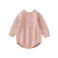thumbnail image 1 of FOCUSNORM Infant Baby Boys Girls Fall Knitting Jumpsuit Solid Color Jacquard Round Neck Long Sleeve Romper, 1 of 1