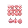 thumbnail image 2 of 12 Pack Flocked Christmas Ball Ornaments, Lightweight Quick Hanging Baubles, Multi Style Reusable Pendant for Hotel Mall Wedding Xmas Indoor Commercial Decoration, 2 of 8