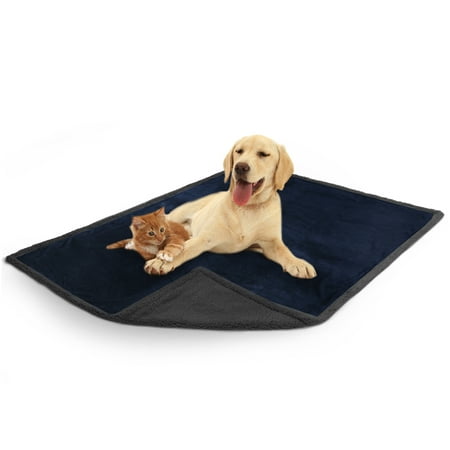 UPC: 0819594028082 | PetAmi WATERPROOF Dog Blanket For Medium Large Dog  Pet Puppy Blanket Couch Cover Protection  Sherpa Fleece Cat Blanket  Sofa Bed Furniture Protector Reversible Soft Plush Washable  60×40 Navy Gray