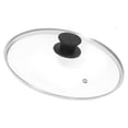 thumbnail image 1 of Tapa de repuesto para sartén de 36,7 cm con asa, para utensilios de cocina portátiles, borde de acero inoxidable transparente, tapa universal para mango negro, 1 of 8