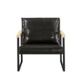thumbnail image 4 of Highsound Leather Accent Chair, Metal Frame Armchair, Upholstered Single Sofa for Living room, Bed Room, Black, 4 of 6