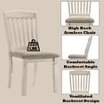thumbnail image 2 of Set of 4 Fedele Tan Fabric Side Chair, Wooden Dining Room Chairs, High Back Kitchen Side Chair, Farmhouse Dining Chairs for Kitchen, Dining Room (Cream), 2 of 9