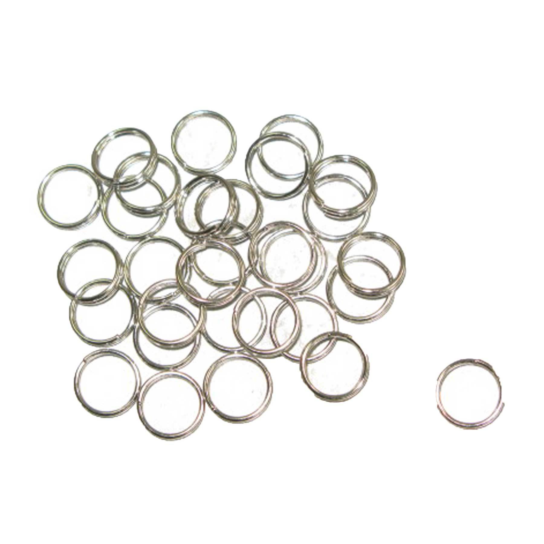 Metal Split Rings Nickel Color 100 Pack 6 Sizes (12mm)