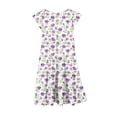 thumbnail image 4 of Zpanxa Robes d'Été pour Filles Manches Courtes Volantées Col Rond Imprimé Floral Taille Poche Robe Superposée Polyester Spandex Multicolore 4-5 Ans, 4 of 6